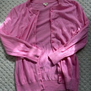 J. Crew Vibrant Pink Knit Cardigan